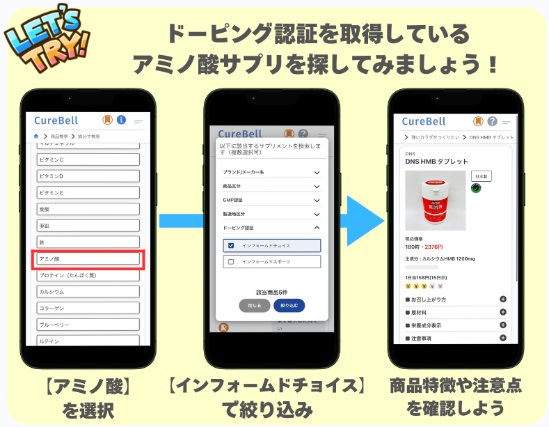 CureBellでのサプリメントの探し方